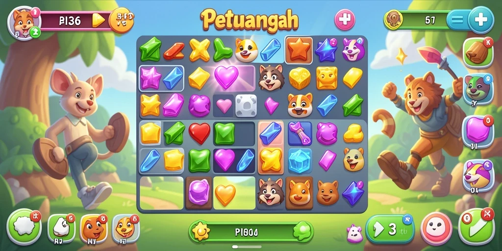 Screenshot menunjukkan gameplay seru dalam API36, penuh warna dan tantangan.