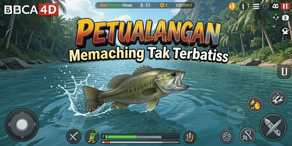 Gameplay seru dalam BBCA4D saat memancing ikan besar.