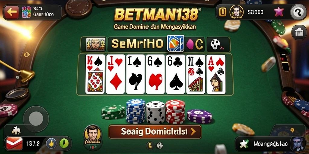 Tampilan menarik dari gameplay <strong>BETMAN138</strong> yang penuh aksi domino.