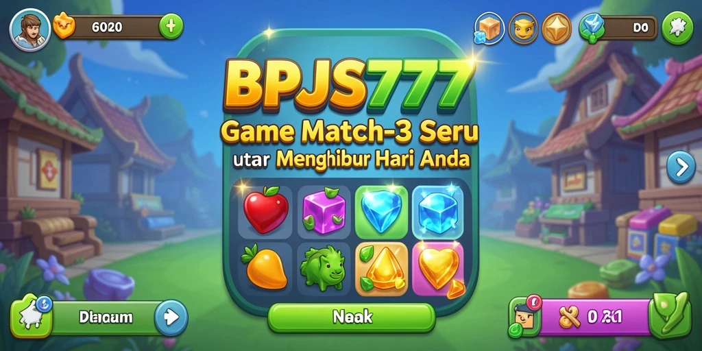 Gameplay seru BPJS777 dengan kombinasi Match-3 yang menantang.
