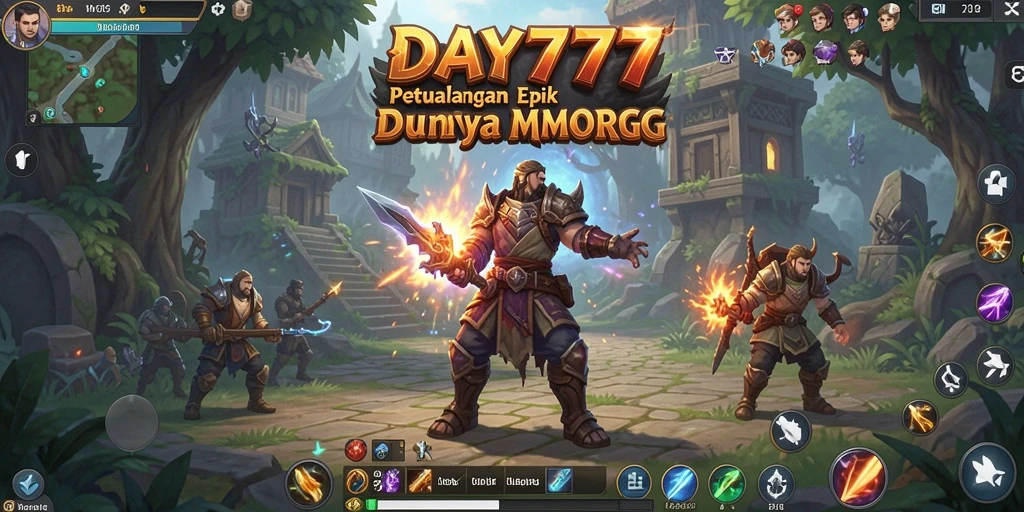 Tampilan gameplay epik dari DAY777 dalam dunia MMORPG.