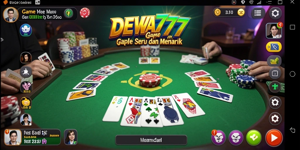 Screenshot DEWA777 menampilkan aksi seru permainan Gaple.