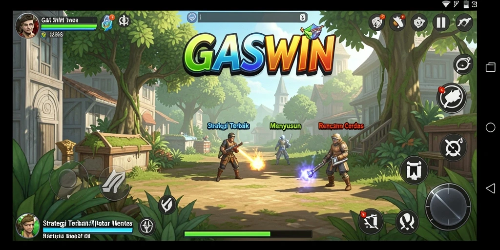 Tangkapan layar utama GASWIN menampilkan intensitas gameplay strategi yang mendebarkan.