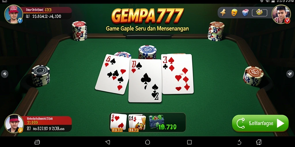 Screenshot gameplay GEMPA777 menampilkan serunya permainan Gaple.