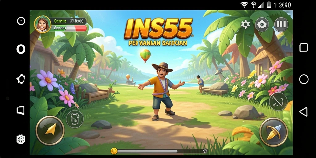 Gameplay menarik INS55 dengan desain warna-warni yang memukau.