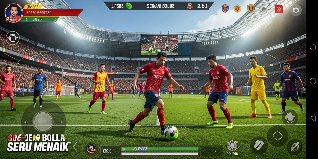 Tangkapan layar JPS88 menampilkan aksi seru di lapangan sepak bola.