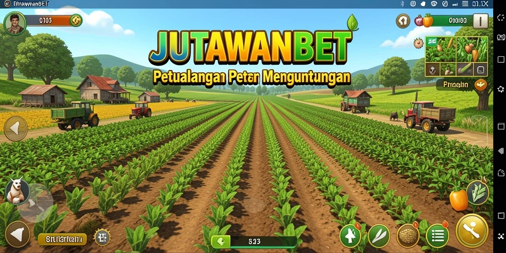 Tampilan menarik dari gameplay pertanian di JUTAWANBET.