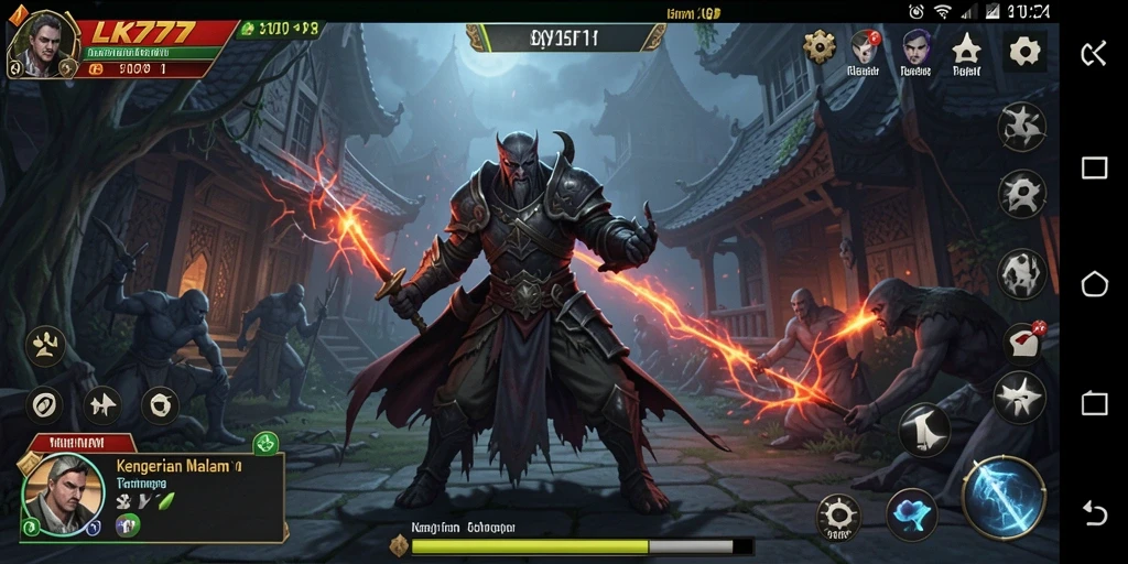 Screenshot utama LK777 menunjukkan karakter dalam aksi menakutkan.