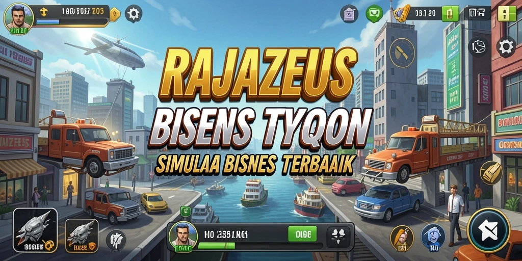 Screenshot gameplay RAJAZEUS menunjukkan keseruan mengelola bisnis Tycoon.